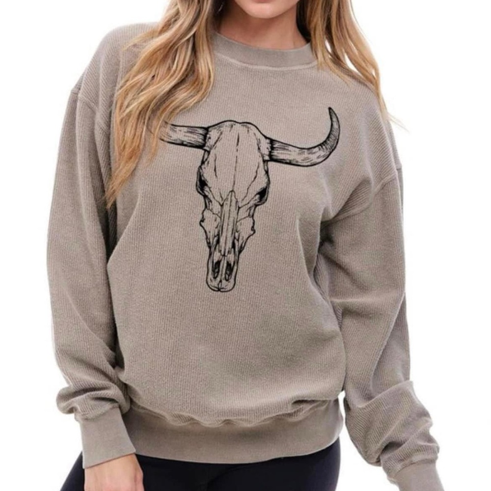 Corduroy Skull Crewneck